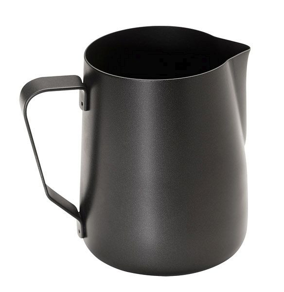 Pot à lait/universel APS, Ø 8 cm, hauteur : 10 cm, 0,35 litre, acier inoxydable, noir, intérieur et extérieur, revêtement antiadhésif PTFE, 10334
