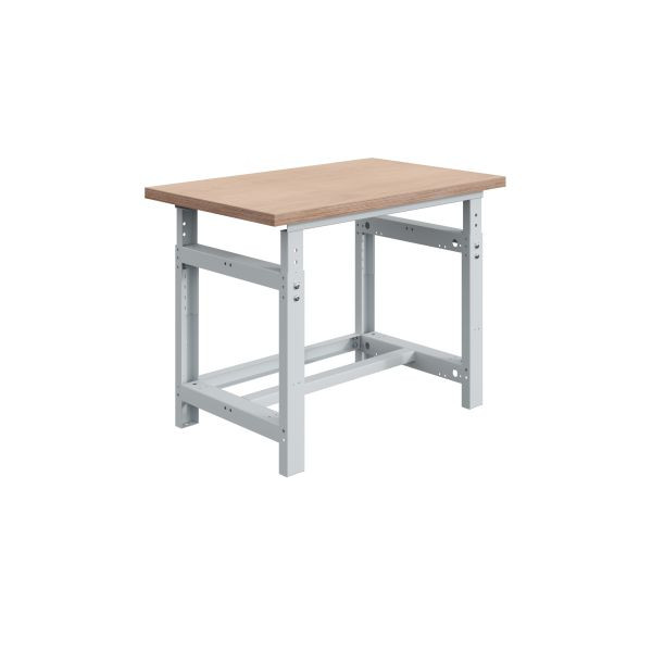 Etabli SOFAME SI, réglable en hauteur mécaniquement, L 1200 x P 750 x H 780 à 1060 mm, plan de travail multiplex 40 mm, gris clair RAL 7035, W010010029GC