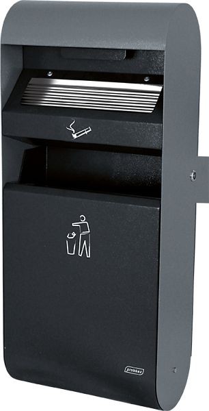 Combinaison cendrier / déchets Orgavente Outdoor, HxLxP 670x300x140mm, AT-0252-DGRY