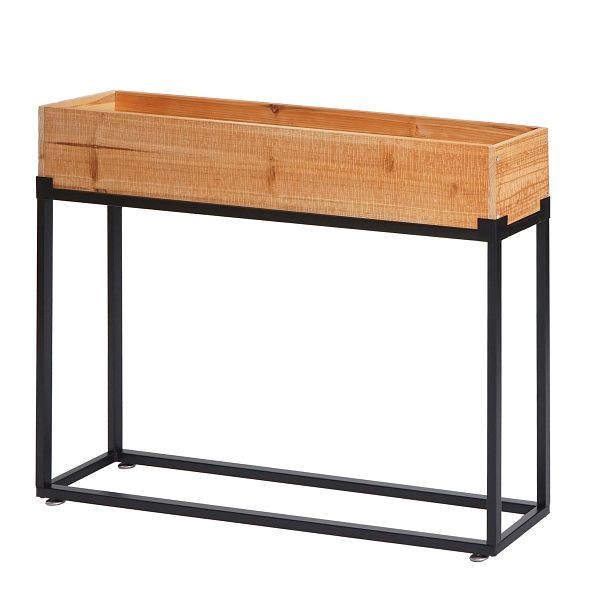 Jardinière surélevée Mendler HWC-L32, potager jardinière jardinière, bois-acier 62x80x16cm, cadre noir, couleur naturelle, 98482