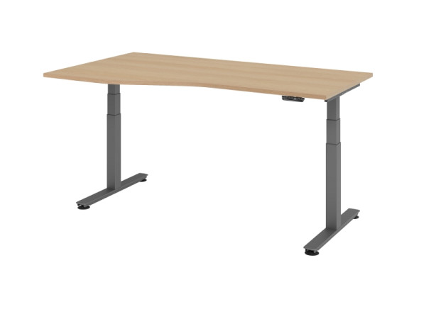 Hammerbacher bureau assis-debout électrique 180x100/80cm chêne, VXDSM18/E/G