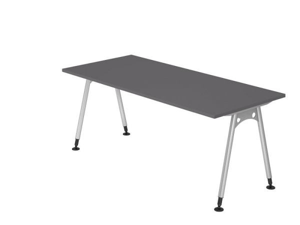 Bureau Hammerbacher pied A 180x80cm graphite, forme rectangulaire, VAS19/G/S