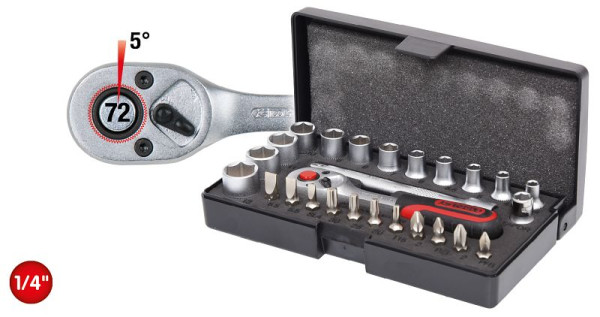 KS Tools Jeu de clés à douilles 1/4", 26 pièces, 917.0626