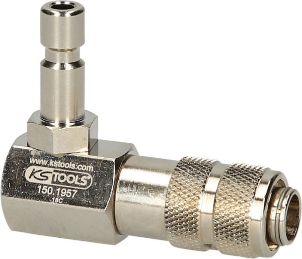 Adaptateur à baïonnette pour système de refroidissement KS Tools, coudé à 90°, 150.1957
