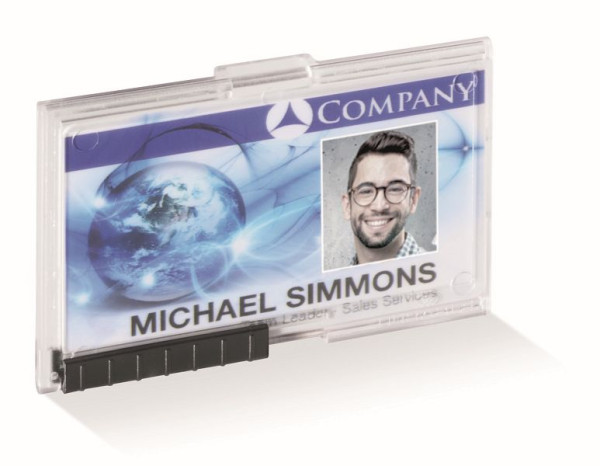 Porte-cartes DURABLE PUSHBOX MONO, transparent, paquet de 10, 892219