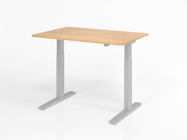 Bureau Hammerbacher XMKA12, 120 x 80 cm, plateau : chêne, épaisseur 25 mm, chant épais en ABS, forme rectangulaire, VXMKA12/E/S