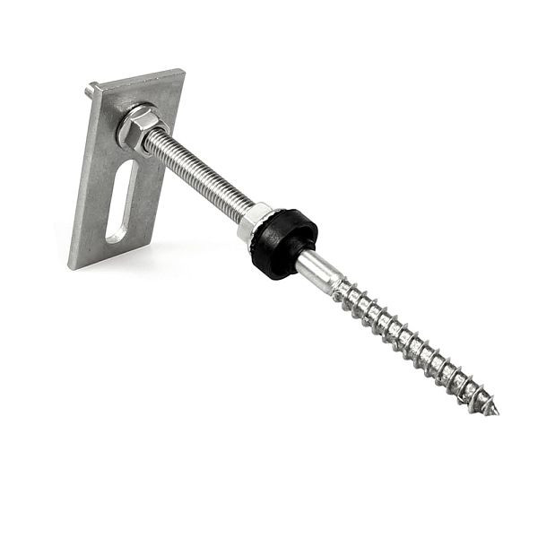 Vis de suspension Offgridtec en acier inoxydable, réglable en hauteur avec plaque d'adaptation pour Wave Ethernit + toit en tôle, 8-01-001550