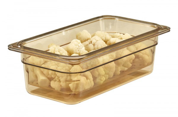 Cambro H-PAN™ GN1/3-100 Casseroles résistantes à la chaleur 3,6 L Ambre Lot de 6 34HP150