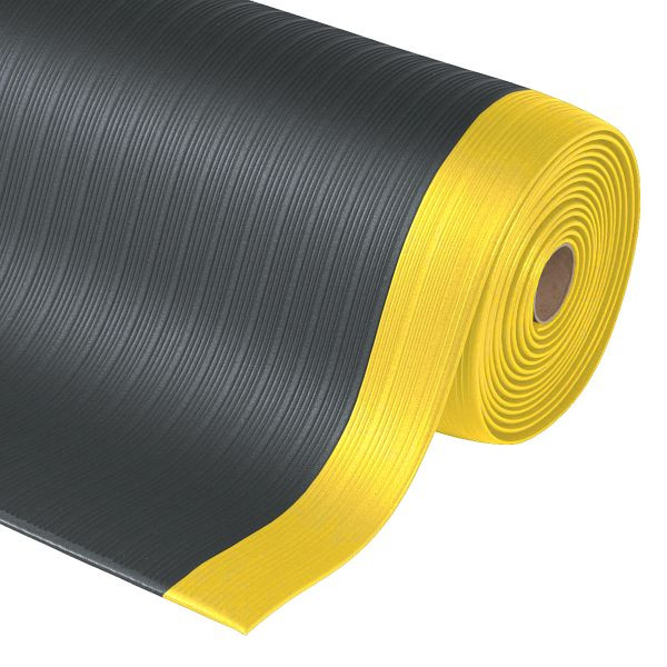Notrax Airug tapis de travail ergonomique anti-fatigue 410, noir/jaune, 122cm, vendu au mètre, 410C0348BY