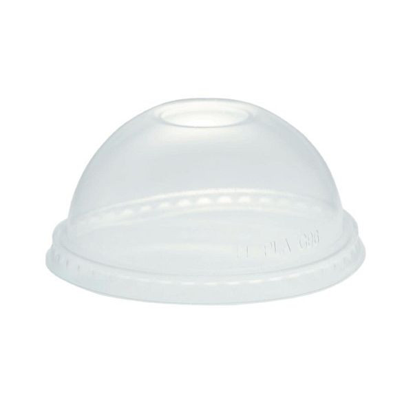 Couvercles bombés compostables Vegware pour gobelets boissons froides 34cl et 45,5cl, UE : 1000 pièces, GH016