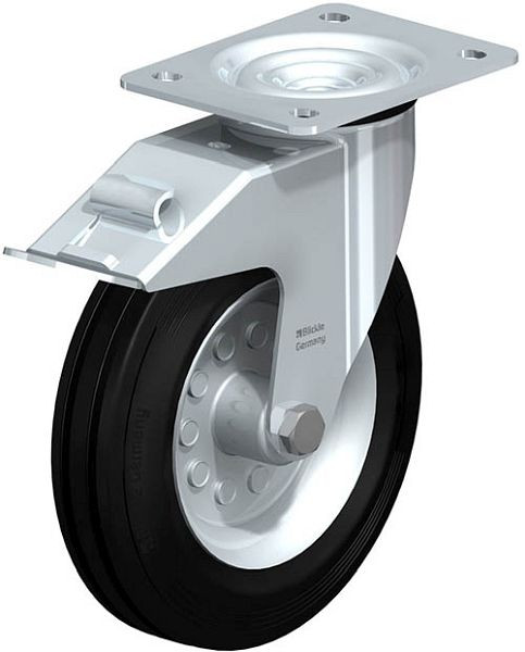 Roulette pivotante Bedrunka+Hirth avec frein Ø 200 mm, établis à caisson mobile T750, 04WLF200