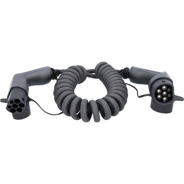 Câble de charge KS Tools, spirale, type 2 / type 2 11 kw, 400 v, 16 a, 5 mètres, 117.7365