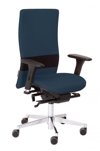 Chaise de bureau pivotante nexxtoffice Vita-Q avec accoudoirs 3D, base en aluminium, roulettes rigides, Padang, V-Q5-MA-HR-AN-Pad