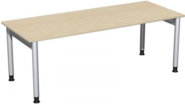 bureau geramöbel réglable en hauteur, 2000x800x680-820, érable/argent, N-657147-AS