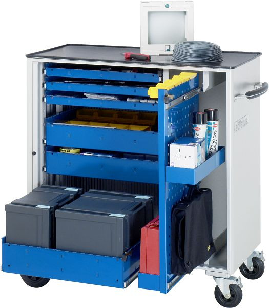 Chariot à outils RAU série adlatus modèle 10620, L1025 x P520 x H1080 mm, avec support métallique, 02-10620.11