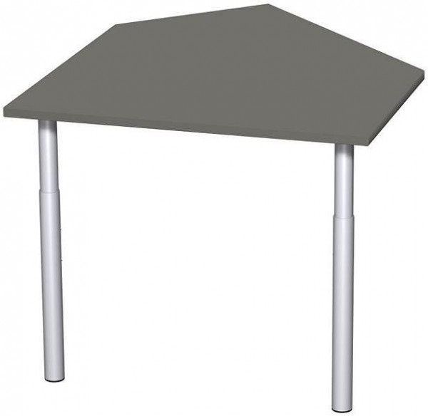 table d'extension de données geramöbel gauche avec pieds de support, matériel de liaison inclus, réglable en hauteur, 1060x1225x680-820, graphite/argent, N-657005-GS