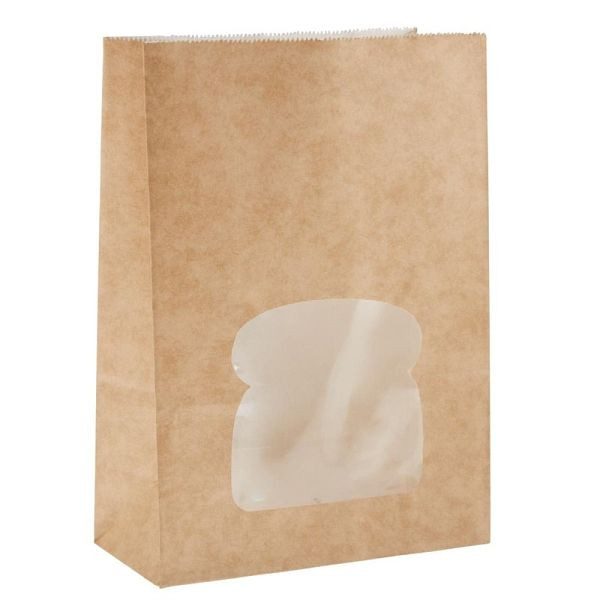 Colpac Sacs à sandwich recyclables en papier avec fenêtre de visualisation marron, UE: 250 pièces, FA382