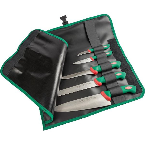 Ensemble de couteaux Stalgast Sanelli, comprenant cinq couteaux et étui à roulettes, MS0666006