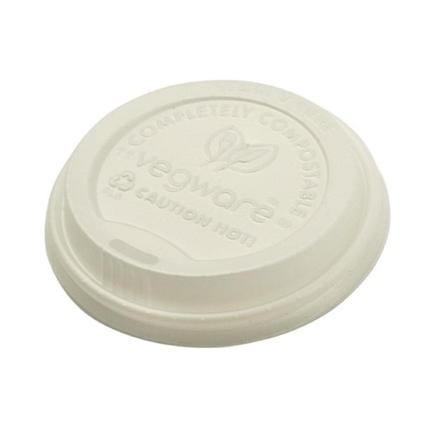 Couvercles compostables Vegware pour gobelets à boissons chaudes, UE : 1000 pièces, GH024