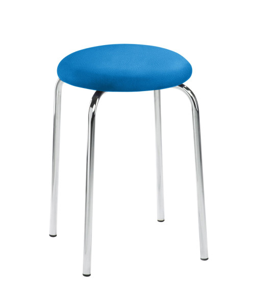 Tabouret Mayer Sitzmöbel , structure chromée, assise rembourrée, hauteur d'assise 48 cm, bleu caraïbe, 1134_01_30565