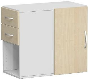 armoire complémentaire geramöbel avec tiroirs, porte tournante avec amortisseur de porte, utilisable à gauche ou à droite, 420x820x720, érable/gris clair, S-381300-AL
