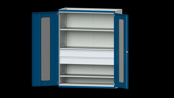 Etablis ANKE, armoire pour charges lourdes, modèle 302, 1485 x 630 x 1950 mm, zone de visualisation en plexiglas, RAL 7035/5010, 620.282