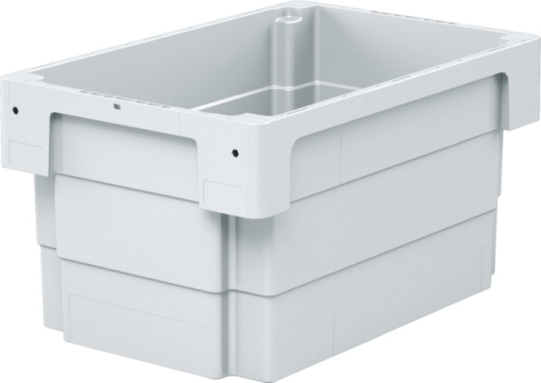 BITO bac gerbable et emboîtable DSB double plancher /DSB64321D 600x400x320 gris, poignée inférieure double plancher, C0502-0001