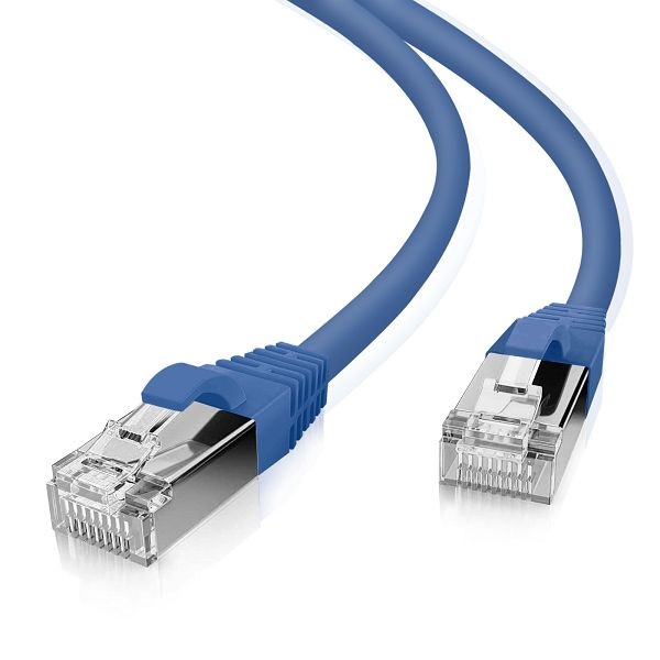 Câble patch Helos SF/UTP Cat 5e bleu 5,0m, 117810