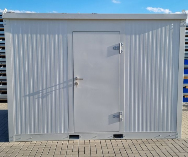 LagerContainerXXL 2m Conteneur de bureau isotherme avec œillets de grue et guide de chariot élévateur (livraison montée), gris-blanc RAL 9002, A8302
