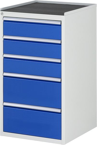 Armoire à tiroirs RAU série 7000, support métallique, 5 x tiroirs taille L 3xH150, 2xH240 mm, 580x1035x650 mm, 03-L7.4A-MT.11