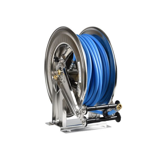 Enrouleur Ebinger OSM 610, max.15bar, 20m - 19mm ID tuyau universel, boîtier : acier inoxydable, 1.614.133