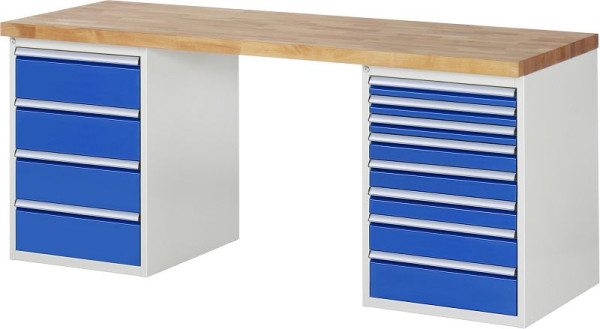 Etabli RAU série 7000 - modèle 7822-3, L2000 x P700 x H890 mm, base système L2000 x P650 x H850 mm, 03-7822A3-207B4M.11