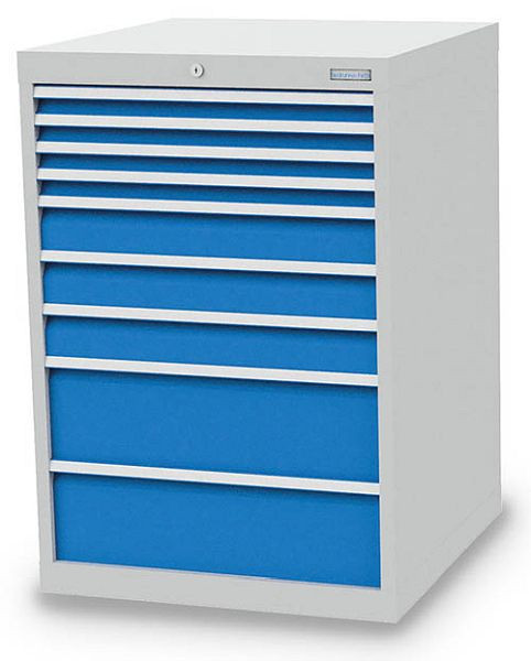 Armoire à tiroirs Bedrunka+Hirth, profondeur 736 mm, R 24-24, nombre de tiroirs : 9, 705 x 736 x 1019 mm, hauteur des panneaux en mm : 4x50, 3x100, 2x200, 700/4302V10