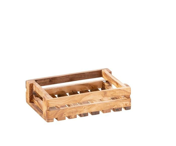 APS Table Caddy -OLIVE-, 22 x 15 cm, hauteur : 6 cm, bois d'olivier, couleur et grain uniques, 01016