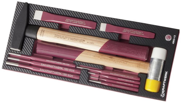 Jeu d'outils de frappe Kraftwerk 11 pièces dans un insert d'outil COMPLETO EVA3, 4903-13