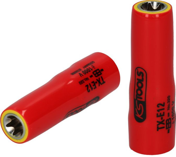 KS Tools Douille Torx E 3/8" avec isolation de protection, E4, longue, 117.2363