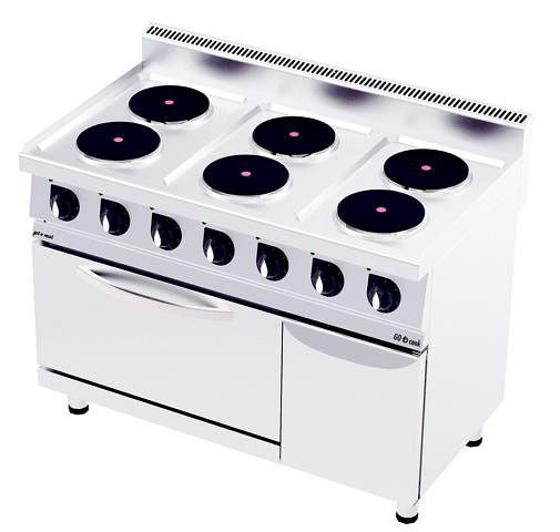 Cuisinière électrique gel-o-mat avec four 20,6 Kw, GO Cook 700, 6 plaques de cuisson, CO1270E