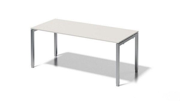 Bureau Bisley Cito, structure en U réglable en hauteur 650-850 mm, H 19 x L 1800 x P 800 mm, gris blanc/argent, DUH1808GW355