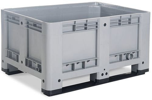 Caisse-palette DENIOS PB 8-K en plastique, avec 2 glissières, volume 330 litres, 217-096