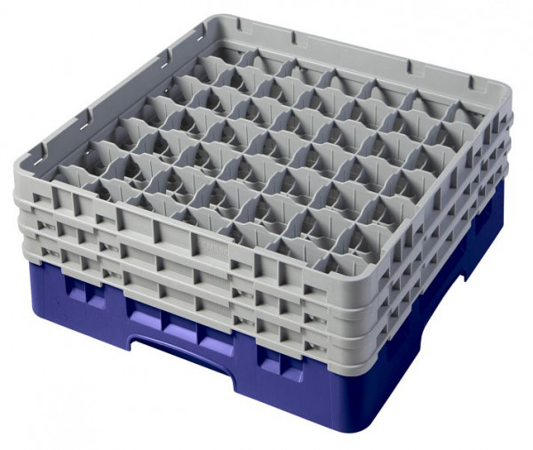 Panier de lavage Cambro 49 compartiments Camrack® 17,4 cm bleu marine, lot de 3, 49S638186