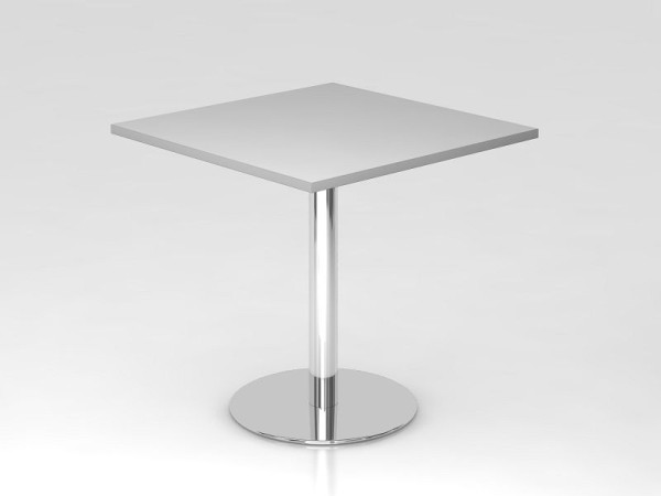 Table de réunion Hammerbacher 80x80cm gris/chrome, structure chromée, VSTF88/5/C