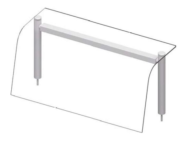 Étagère supérieure en verre Stalgast avec pare-haleine 790x455x450 mm pour systèmes de service alimentaire, ZS07107