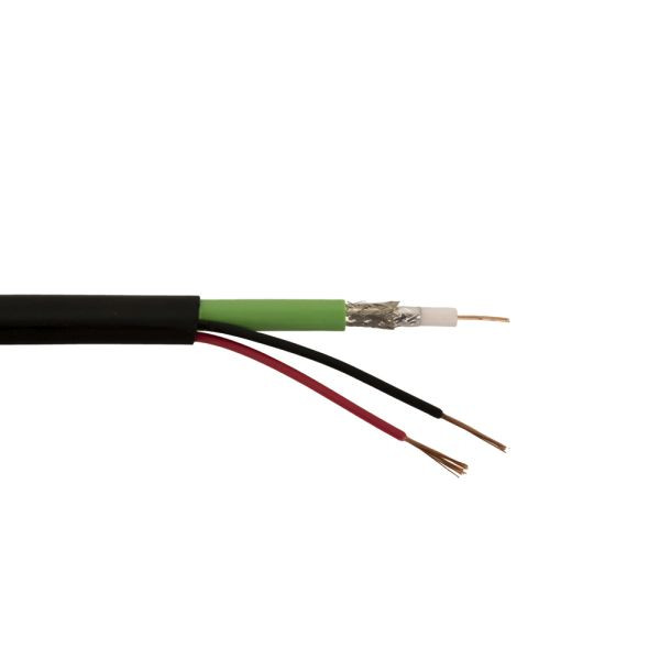 Câble combiné vidéo connectivité bda - HDTV - 0.8 / 3.7C + 2x0.50mm² noir - 100m, 38820900