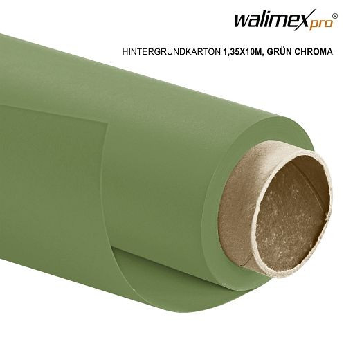 Walimex pro fond carton 1.35x10m, chroma vert, 22807