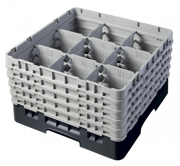 Panier de lavage Cambro 9 compartiments Camrack® 25,8 cm noir, lot de 2, 9S958110