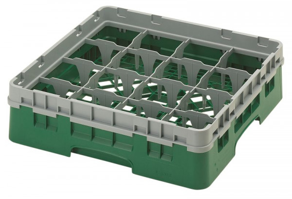Panier de rinçage Camrack® à 16 compartiments Cambro Hauteur maximale de 3,75 po Couleur : vert bouteille 16S318119