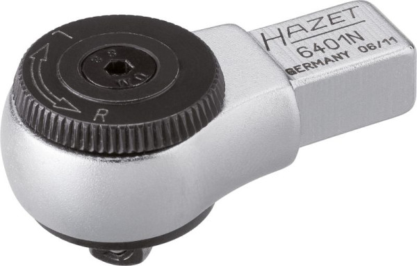 Insert à cliquet réversible Hazet, insert carré 9 x 12 mm, carré plein 6,3 mm, longueur : 46 mm, nombre de dents : 72, 6401N