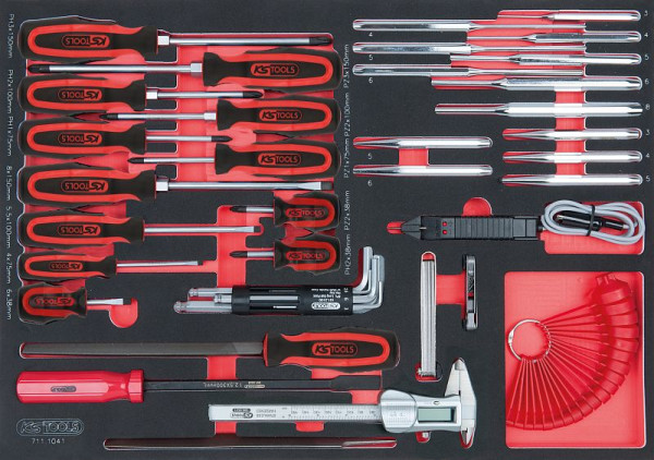 Jeu de tournevis et d'appareil de mesure KS Tools SCS, 41 pièces dans un insert système 1/1, 711.1041