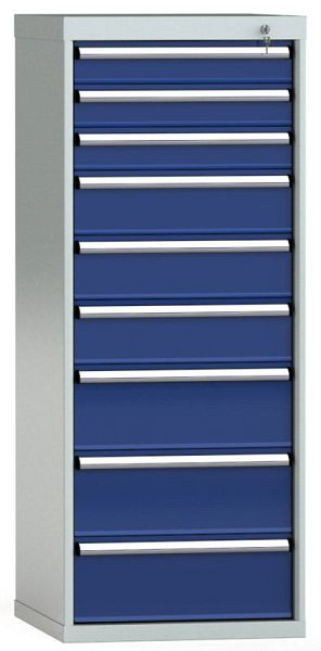 Armoire à tiroirs KLW 1450 x 572 x 605 mm H x L x P, dimensions d'installation : 1350 mm, division : 27x27 unités, SEA1450-09EP-001