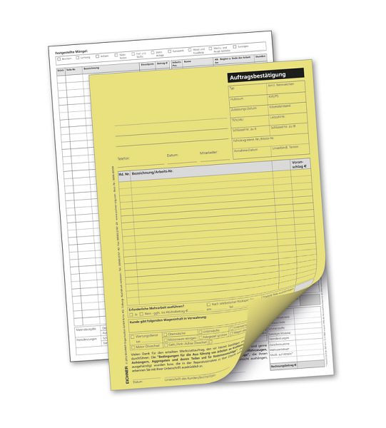 Cartes de travail autocopiant Eichner, taille : DIN A4, UE : 25 pièces, 9096-00199